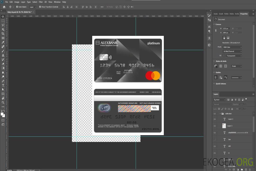 Egypte Alexbank platine mastercard template Egypte Alexbank platine mastercard template